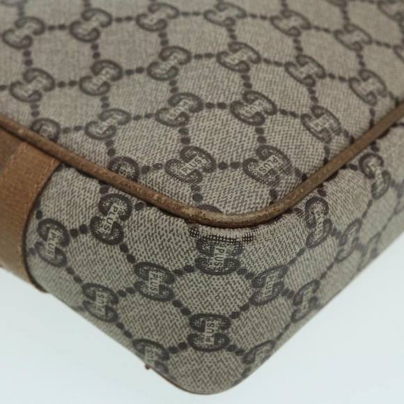 GUCCI GG Plus Supreme Clutch Bag PVC Beige Auth mr376 - Picture 7 of 16